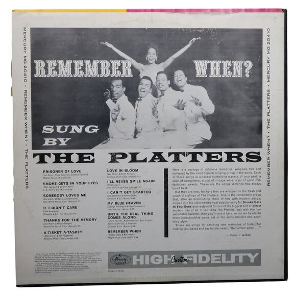 The Platters Remember When LP Record Vinyl Stereo MG 20410 R&B 1950s Vintage - Picture 2 of 7